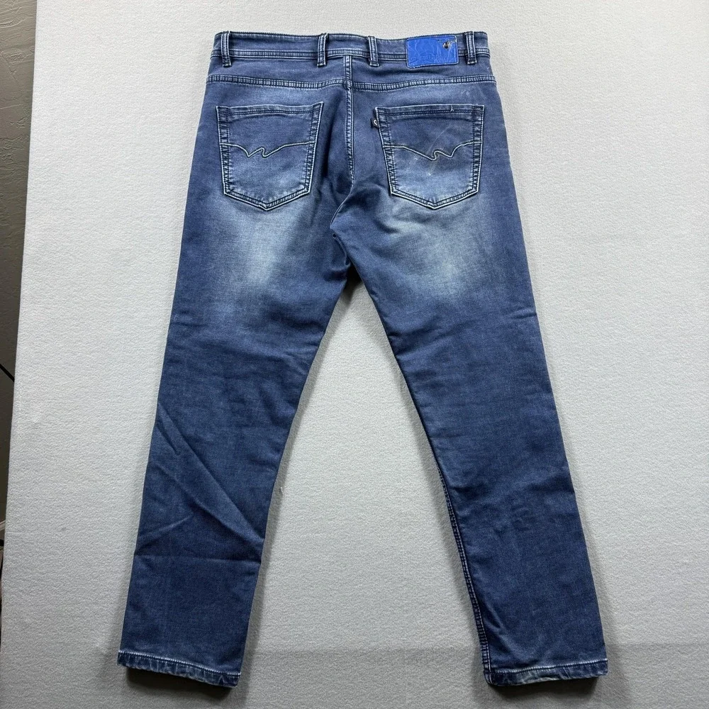 Chemistree Jeans Mens 38 Blue Medium Wash Tapered Leg Stretch Denim 36x28‎